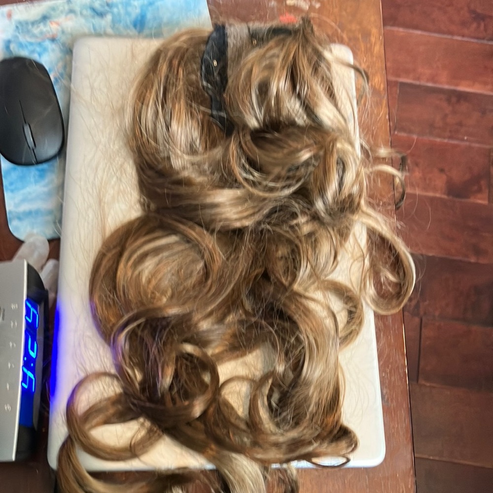 Brand new never used light brown wavy hair topper